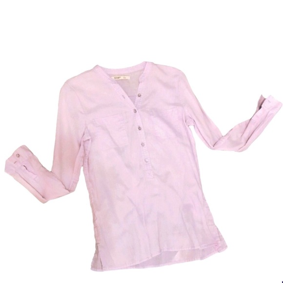 Old Navy Lavender Linen Blend Camp Shirt - Picture 1 of 5